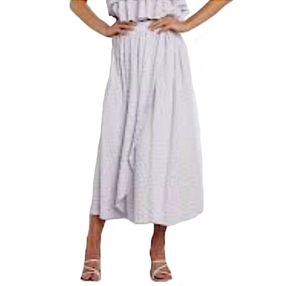 PETAL & PUP Gingham Skirt Faux Wrap Blue Pink Cotton Flowy Maxi 12 L XL